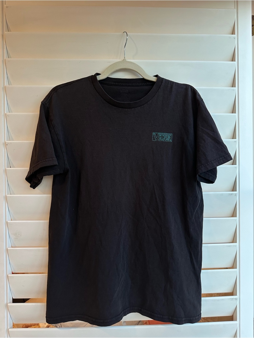 Vans Short-Sleeve Logo Tee in Black with Teal Accent